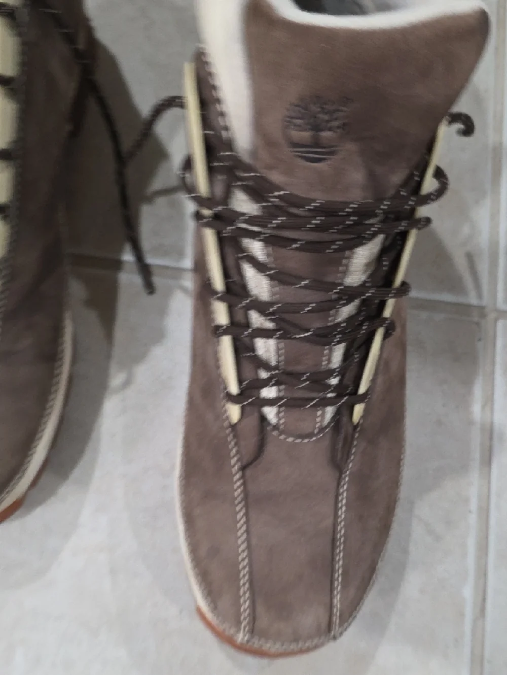 Timberland Men's Taupe Suede Lace-Up Outdoor Boots, Size 10M - Genuine leather